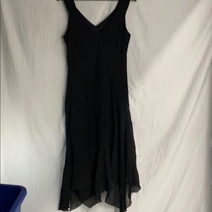 Little Black Dress Sleeve-less Rag Hem